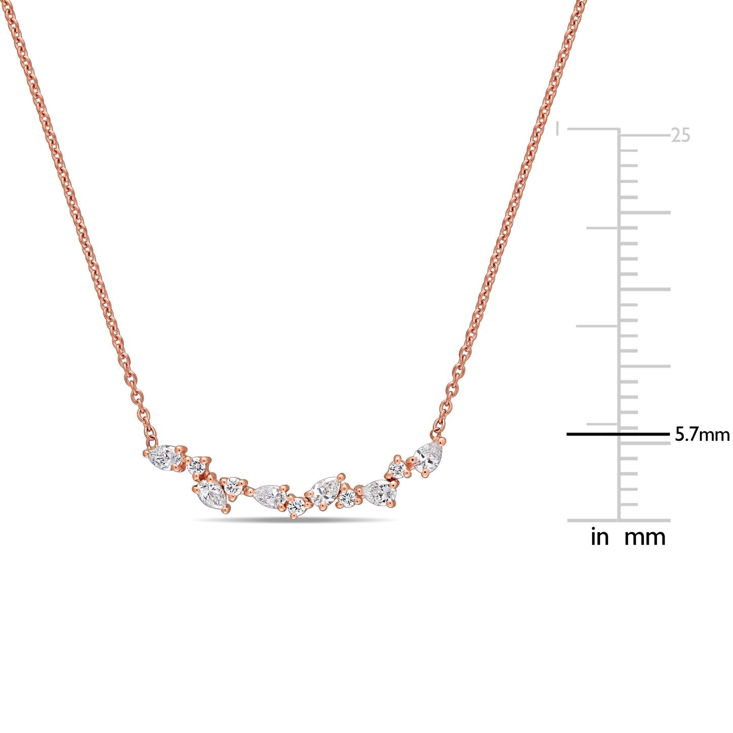 Round Cut Cubic Zirconia in 925 Sterling Silver Necklace 6