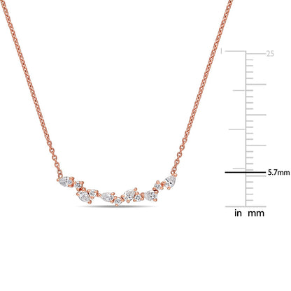 Round Cut Cubic Zirconia in 925 Sterling Silver Necklace 6