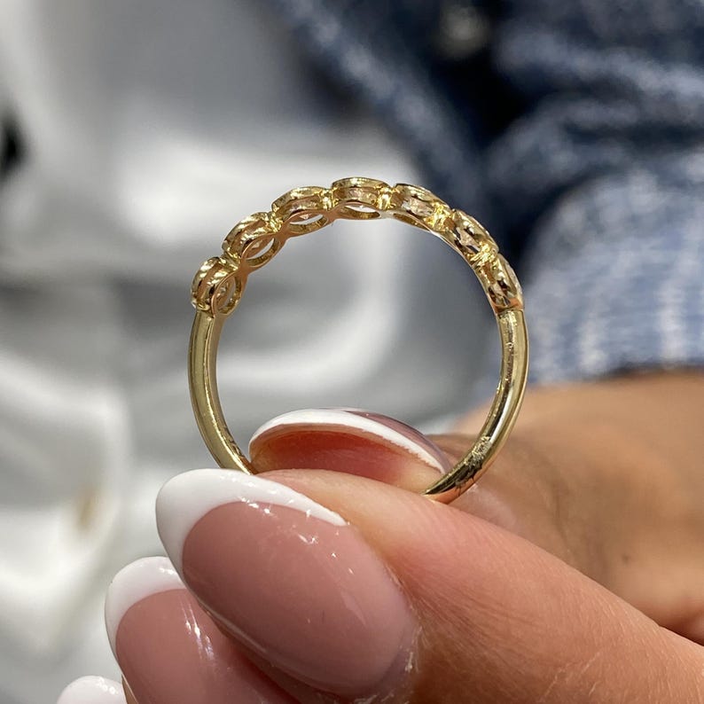 Stunning 0.59 CT Oval Moissanite Stones Bezel Wedding Bands 2
