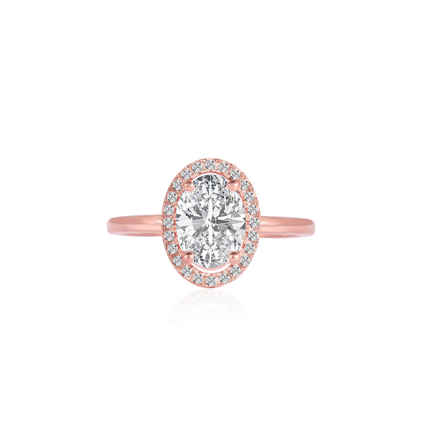 Stunning 1.0 CT Oval Moissanite Engagement Ring with Halo Design 1