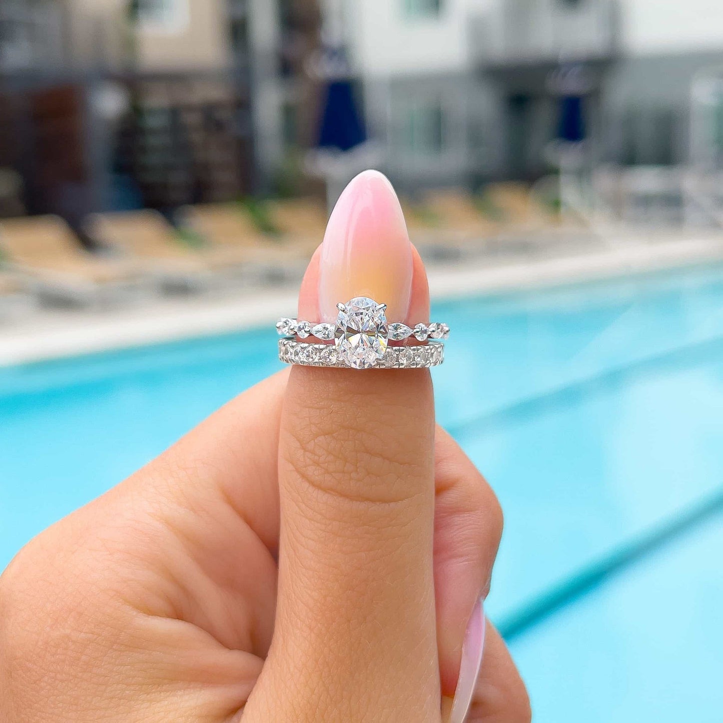 Stunning 1.5 CT Oval  Moissanite Engagement Ring with Pave Design 8