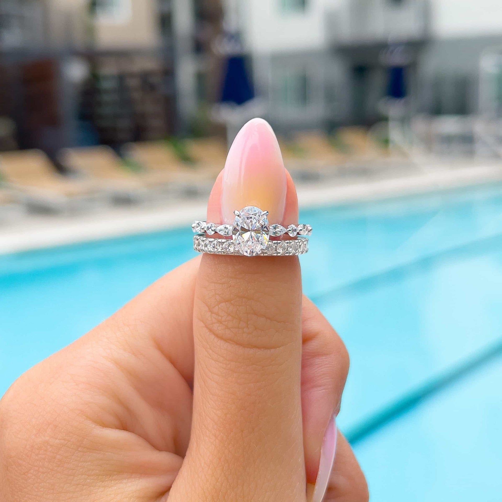 Stunning 1.5 CT Oval  Moissanite Engagement Ring with Pave Design 8