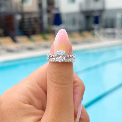 Stunning 1.5 CT Oval  Moissanite Engagement Ring with Pave Design 8