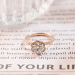 1.0 CT Round Shaped Moissanite Multi-Stone Pave Engagement Ring 1