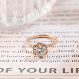 1.0 CT Round Shaped Moissanite Multi-Stone Pave Engagement Ring 1