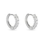 1.0 TCW Round Cut Moissanite Huggies Earrings in Gold 3