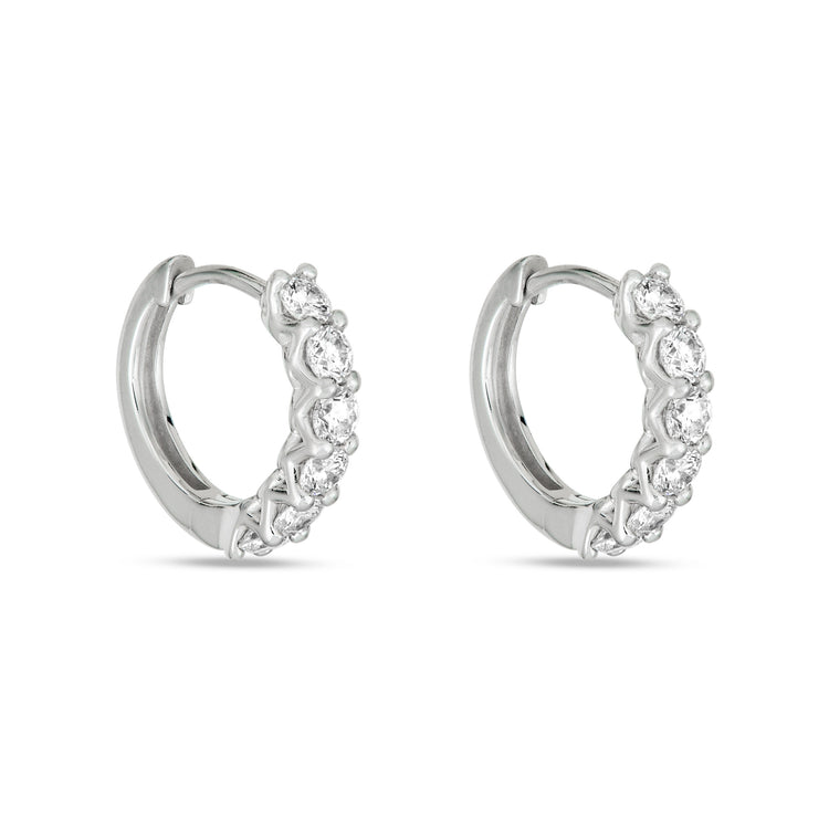 1.0 TCW Round Cut Moissanite Huggies Earrings in Gold 3