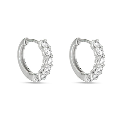 1.0 TCW Round Cut Moissanite Huggies Earrings in Gold 3