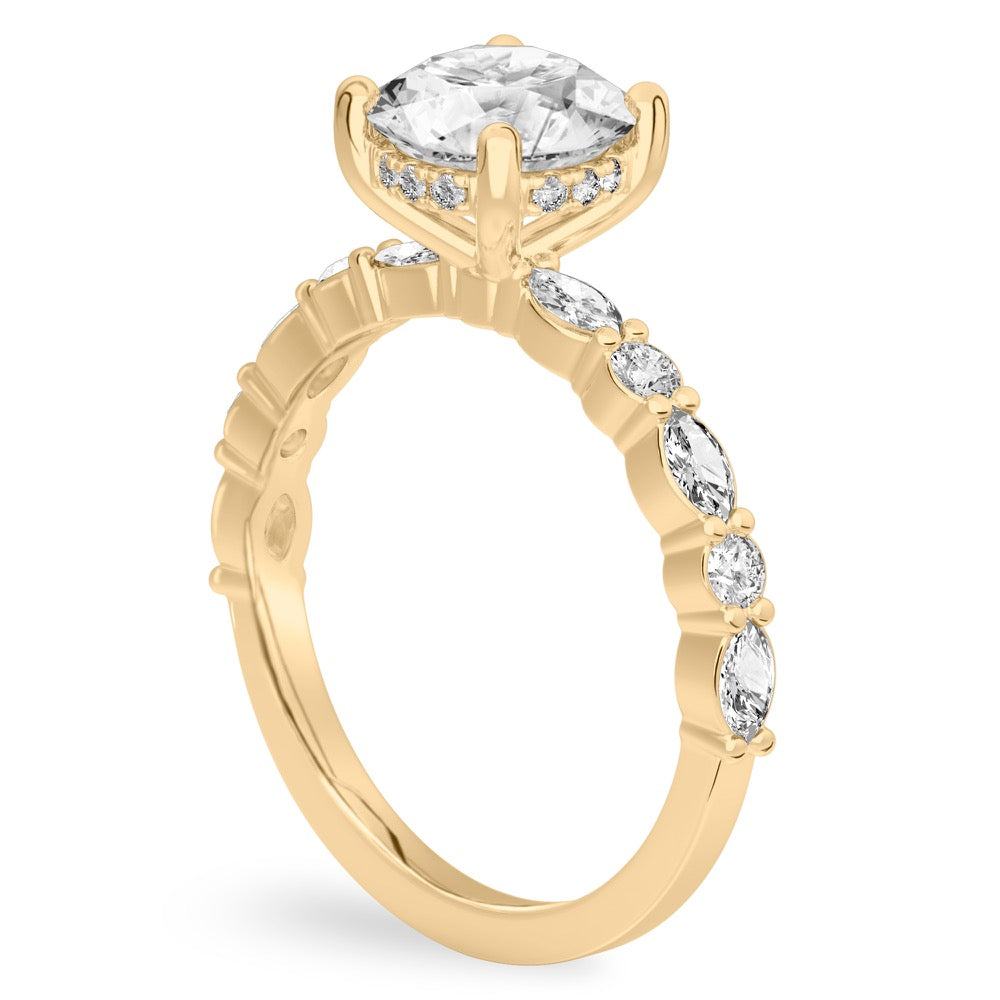 Stunning 1.0- 2.0 CT Round Moissanite Engagement Ring with Hidden Halo & Pave Design 2