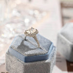 Stunning 3.0 CT Radiant Moissanite Engagement Ring with Halo & Pave Design 6
