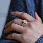 Stunning 1.0 - 2.0 CT Oval Moissanite Engagement Ring with Pave & Halo Design 6