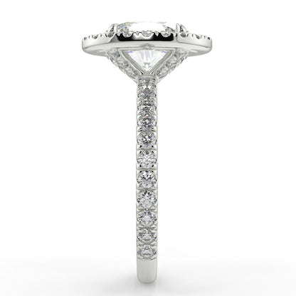 Stunning 2.11 CT Oval Moissanite Engagement Ring with Hidden Halo & Pave Design 7