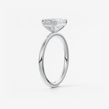Emerald East West Solitaire Lab Grown Diamond Engagement Ring