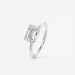 Emerald East West Solitaire Lab Grown Diamond Engagement Ring