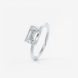 Emerald East West Solitaire Lab Grown Diamond Engagement Ring