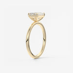 Emerald East West Solitaire Lab Grown Diamond Engagement Ring