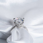 Stunning 5.0 CT Pear Moissanite Engagement Ring with Double Hidden Halo & Pave Design 4