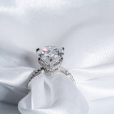 Stunning 5.0 CT Pear Moissanite Engagement Ring with Double Hidden Halo & Pave Design 4