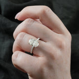 Stunning 1.0- 2.0 CT Round Moissanite Engagement Ring with Two Tone & Pave Design 6