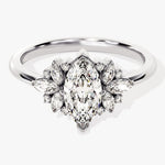Stunning 1.0-1.50 CT Marquise Moissanite Engagement Ring with Cluster Design 4