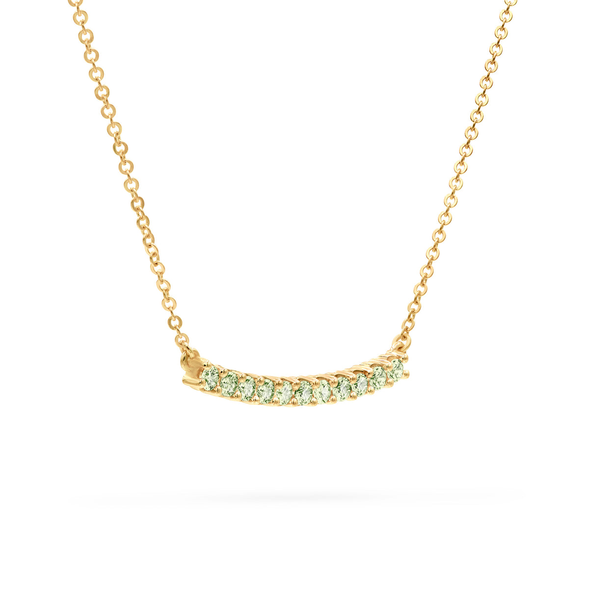 0.33 TCW Round Peridot Lab Made Diamond- August Birthstone Necklace 4