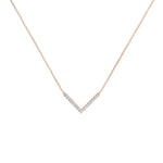 0.40 CT Round Moissanite Diamond V-Shape Pendant Necklace in Solid Gold 6
