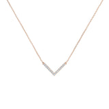 0.40 CT Round Moissanite Diamond V-Shape Pendant Necklace in Solid Gold 6