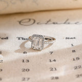 Stunning 1.0 CT Emerald Cut Moissanite Engagement Ring with Halo Pave Design 9