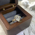 Stunning 3.0 CT Pear Moissanite Engagement Ring with Halo & Pave Design 9