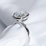 Classic 3.0 CT Oval Moissanite Engagement Ring with Bezel Design 6