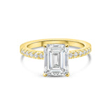 Stunning 3 CT Emerald Moissanite Engagement Ring with Pave Design 1