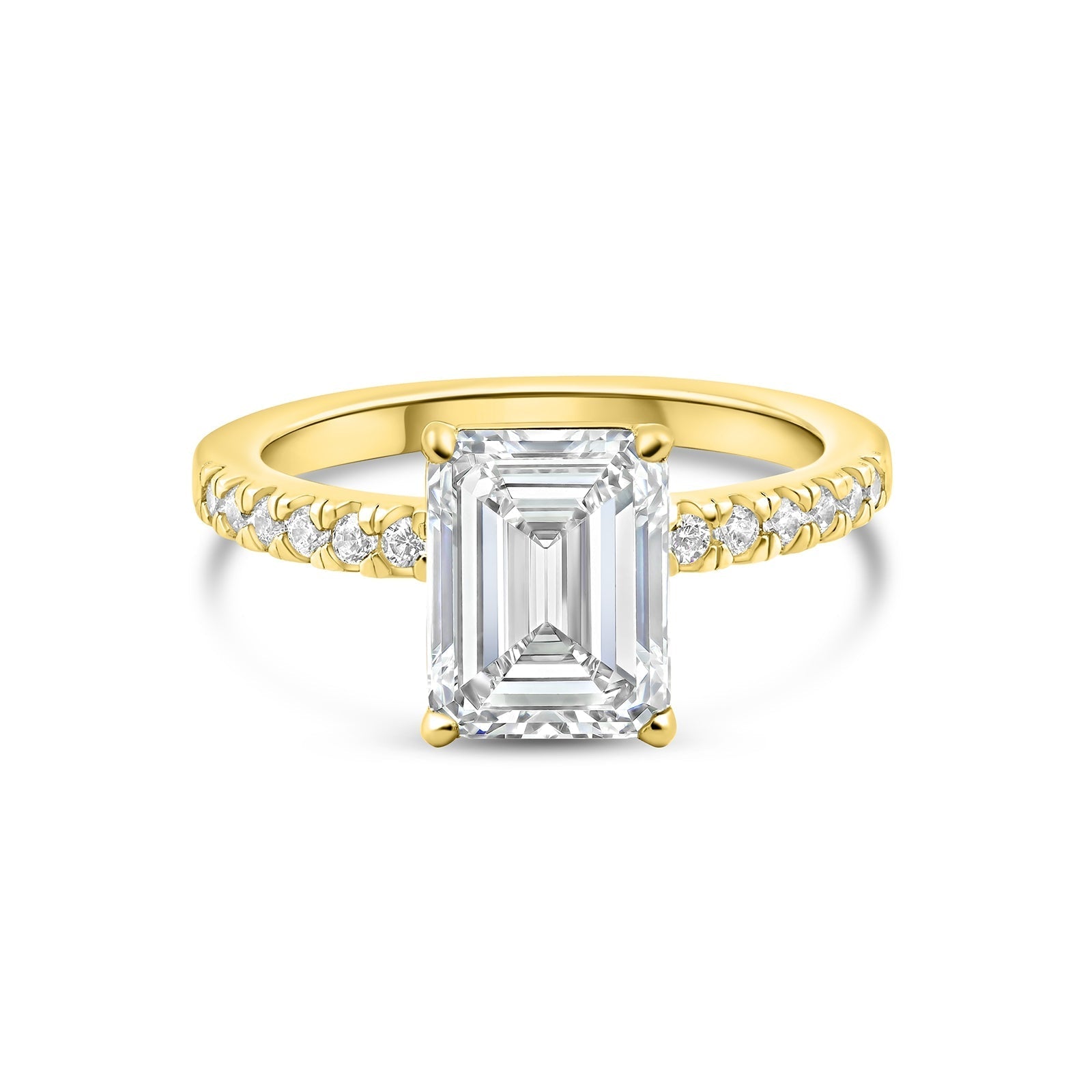 Stunning 3 CT Emerald Moissanite Engagement Ring with Pave Design 1
