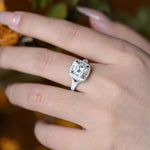 Stunning 1.0 - 2.0 CT Cushion Moissanite Engagement Ring With Pave & Halo Design 10