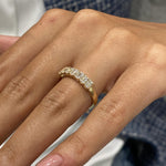 Stunning 0.99 CT Emerald Moissanite Stones Half Eternity Wedding Bands 6
