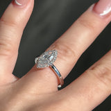 Stunning 1.0 CT Marquise Shape Moissanite Engagement Ring with Halo Design 3