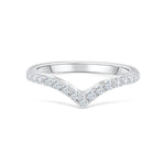 Stunning 0.2 TCW  Round Moissanite Stones in Curved Wedding Bands 1