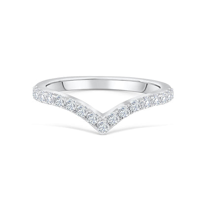 Stunning 0.2 TCW  Round Moissanite Stones in Curved Wedding Bands 1