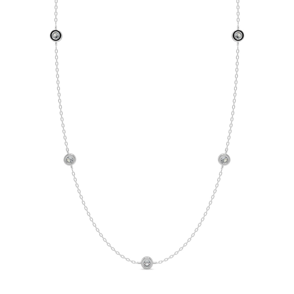 1.50 CT Round Moissanite Diamond Bezel Pendant Necklace in Solid Gold 5