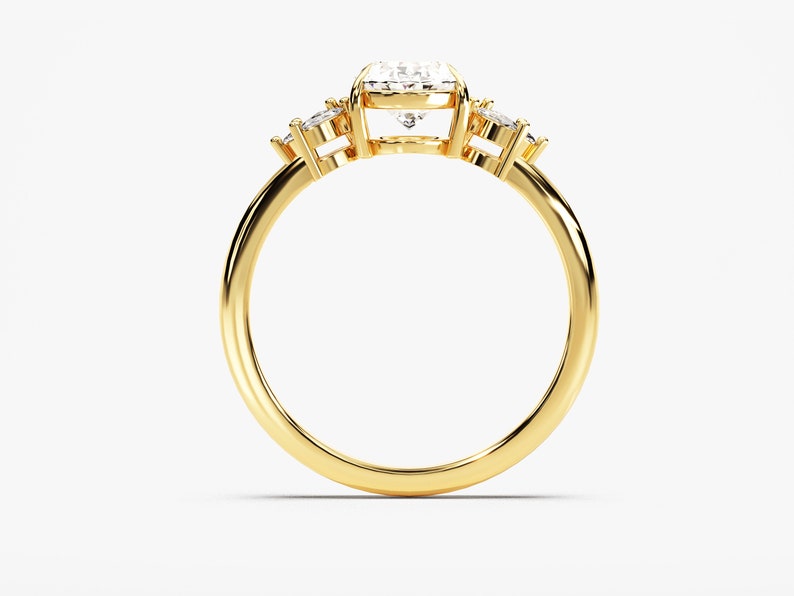 Stunning 1.50 CT Oval Moissanite Engagement Ring with Cluster Design 3