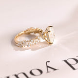 Stunning 1.0 - 2.0 CT Radiant Moissanite Engagement Ring with Pave & Hidden Halo Design 10