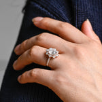 Stunning 1.0 - 2.0 CT Oval Moissanite Engagement Ring with Pave & Halo Design 4