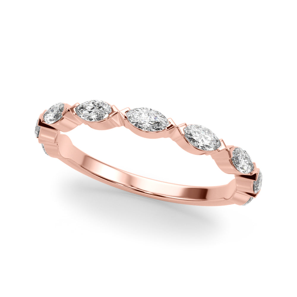 Stunning 0.20 CT Marquise Moissanite Stones Half Eternity Wedding Bands 5