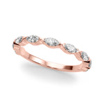 Stunning 0.20 CT Marquise Moissanite Stones Half Eternity Wedding Bands 5