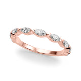 Stunning 0.20 CT Marquise Moissanite Stones Half Eternity Wedding Bands 5