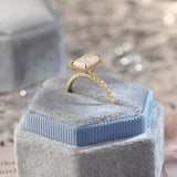Stunning 3.0 CT Radiant Moissanite Engagement Ring with Pave & Hidden Halo Design 6