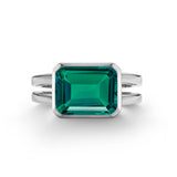 4 CT Emerald Emerald Lab Made Diamond-May Birthstone Engagement Ring 7