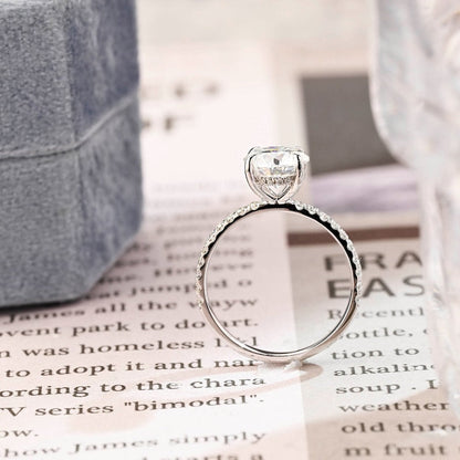 Stunning 1.0 CT Round Moissanite Engagement Ring with Hidden Halo Design 6