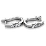 Round Cut Cubic Zirconia in 925 Sterling Silver Earrings 3