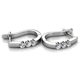Round Cut Cubic Zirconia in 925 Sterling Silver Earrings 3