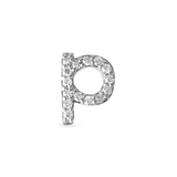 0.20 CT Round Moissanite Diamond Initial Asymmetric Necklace in Solid Gold 17